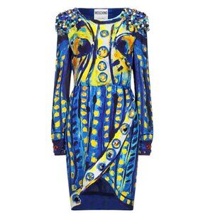MOSCHINO Multicolor Art Print Dress, Size US 8